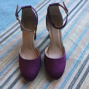 Dark purple close toed heels
